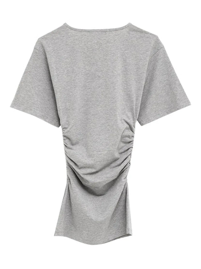 Gathered-Detail T-Shirt