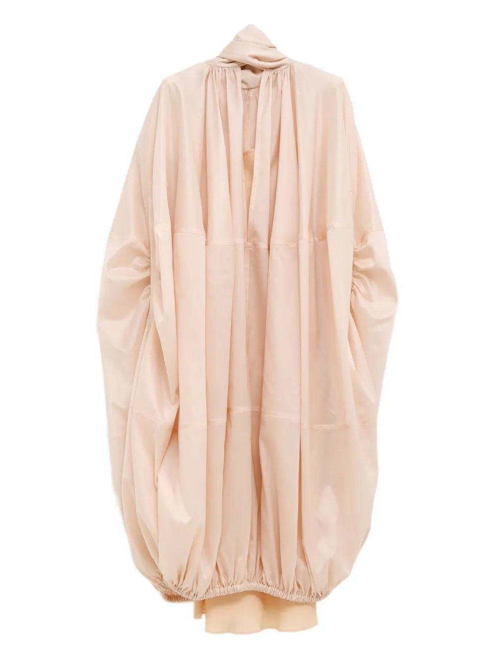 Gathered-Detail Cape Dress