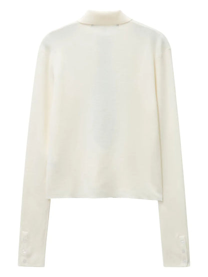Tie-Detail Collared Cardigan