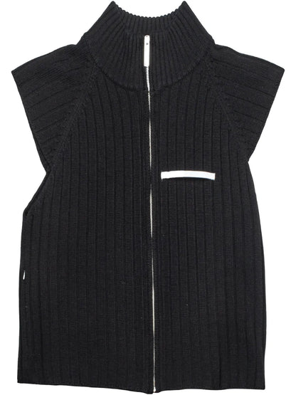 Ribbed Zip-Up Gilet