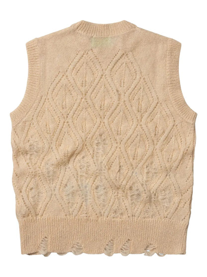 Ripped-Detailing Vest
