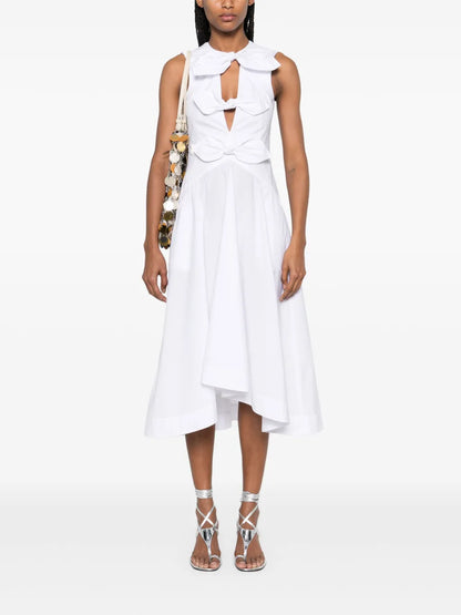 Bow-Embellished Midi Dress