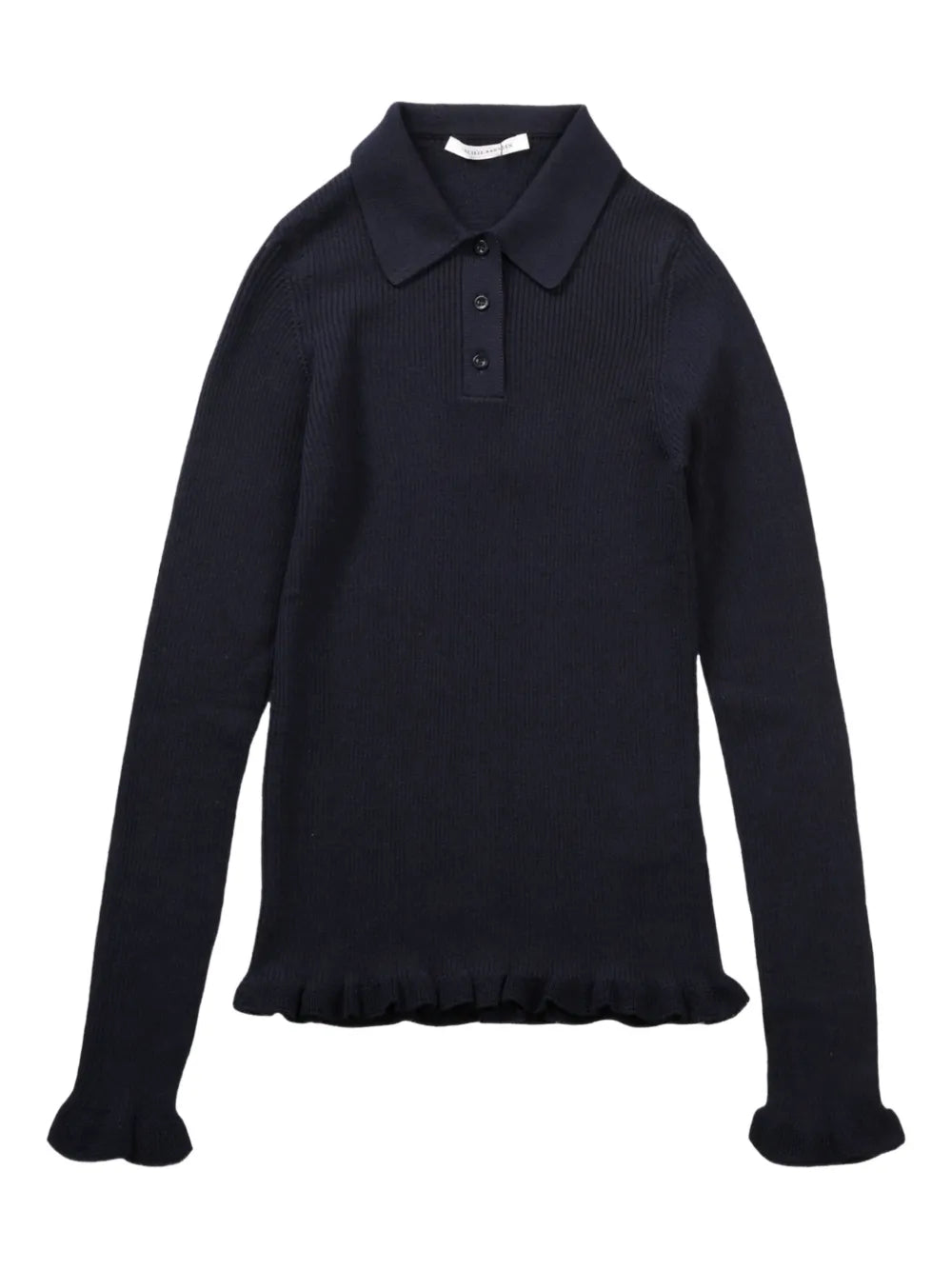 Ruffled-Hem Polo Top