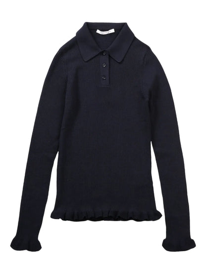 Ruffled-Hem Polo Top