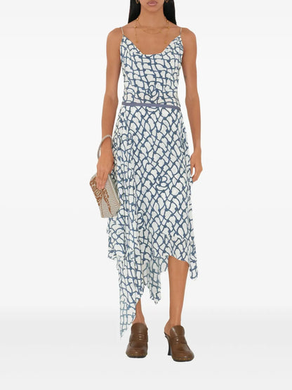 Asymmetric-Design Midi Skirt