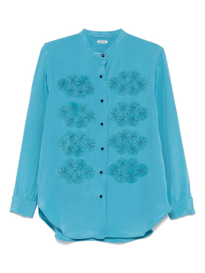 Floral-Appliqué Shirt