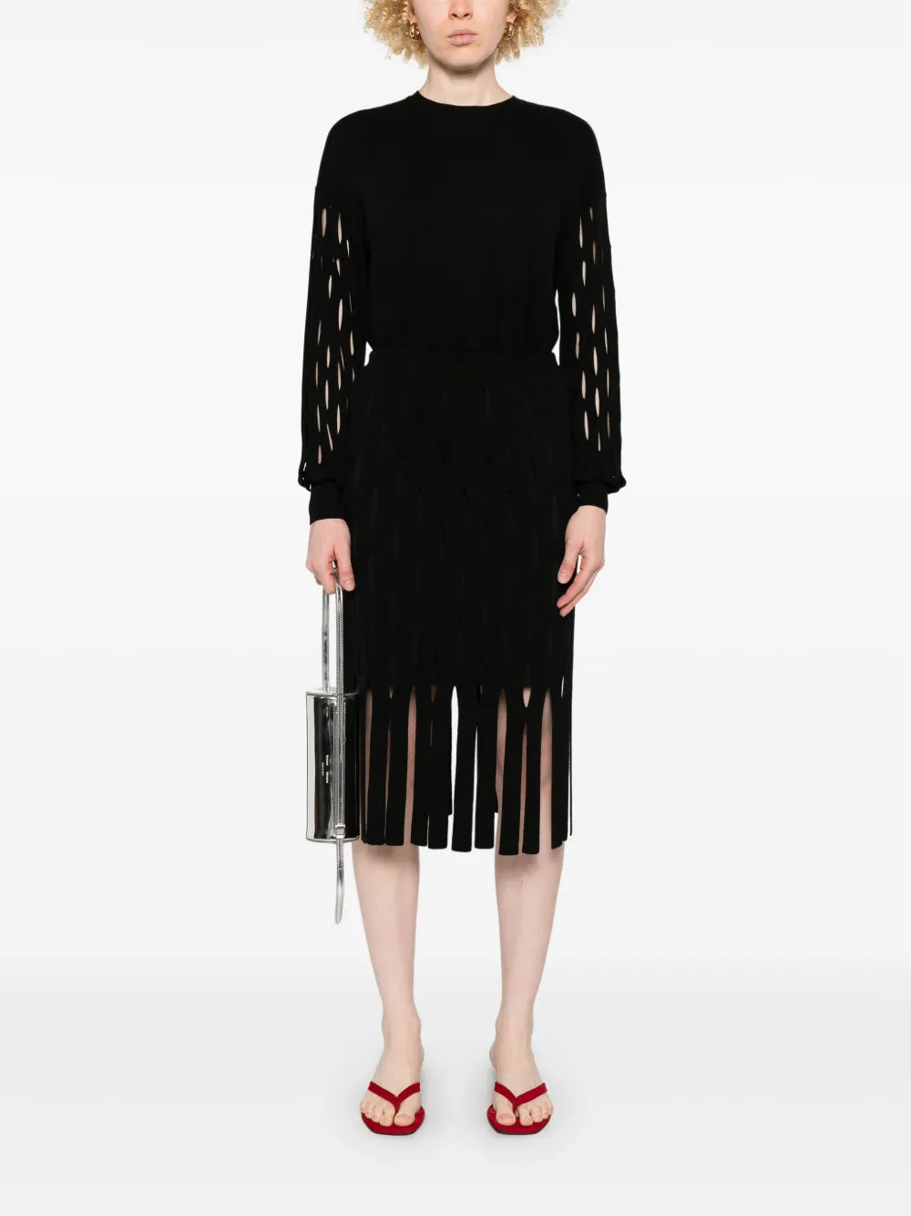 Cut-Out Midi Skirt