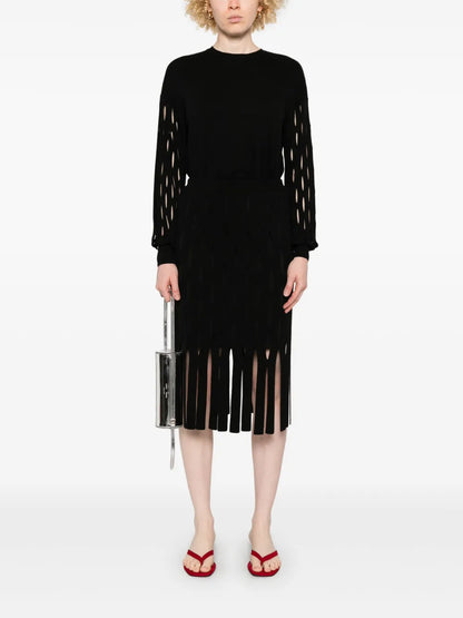 Cut-Out Midi Skirt