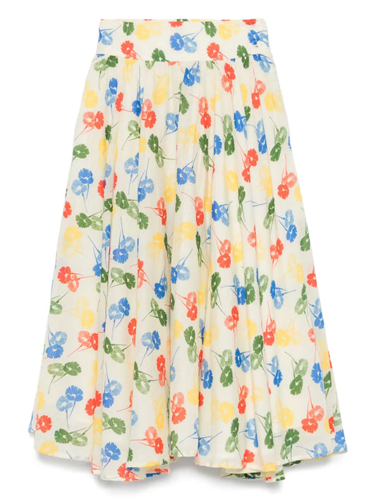 Flower Stamp Midi Dress