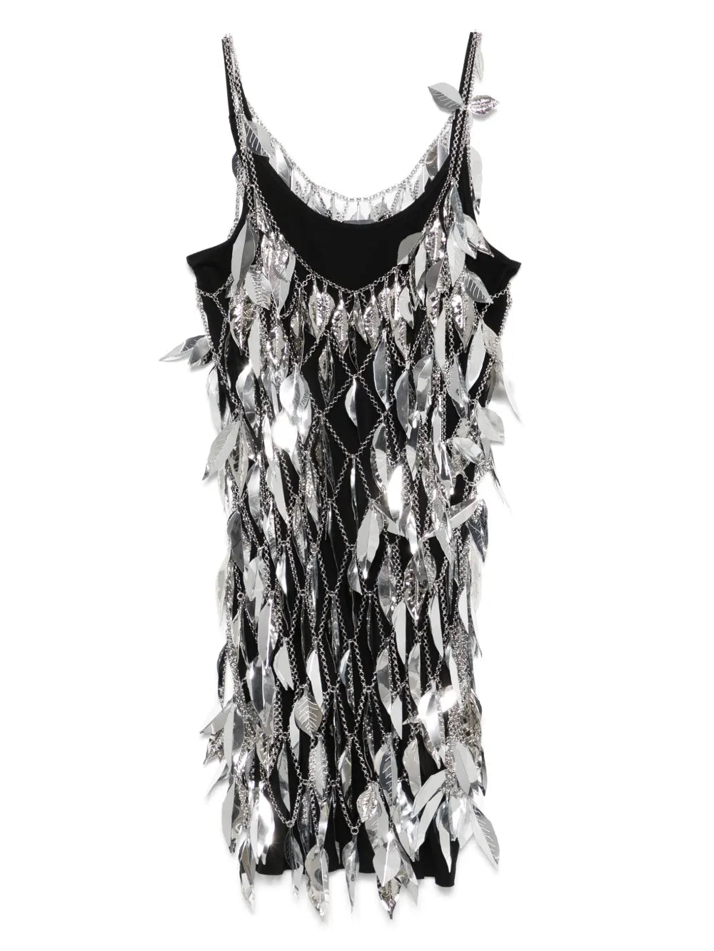 Metallic-Leaf Mini Dress