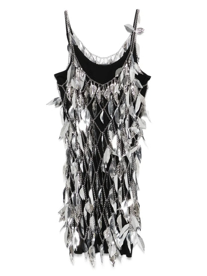 Metallic-Leaf Mini Dress