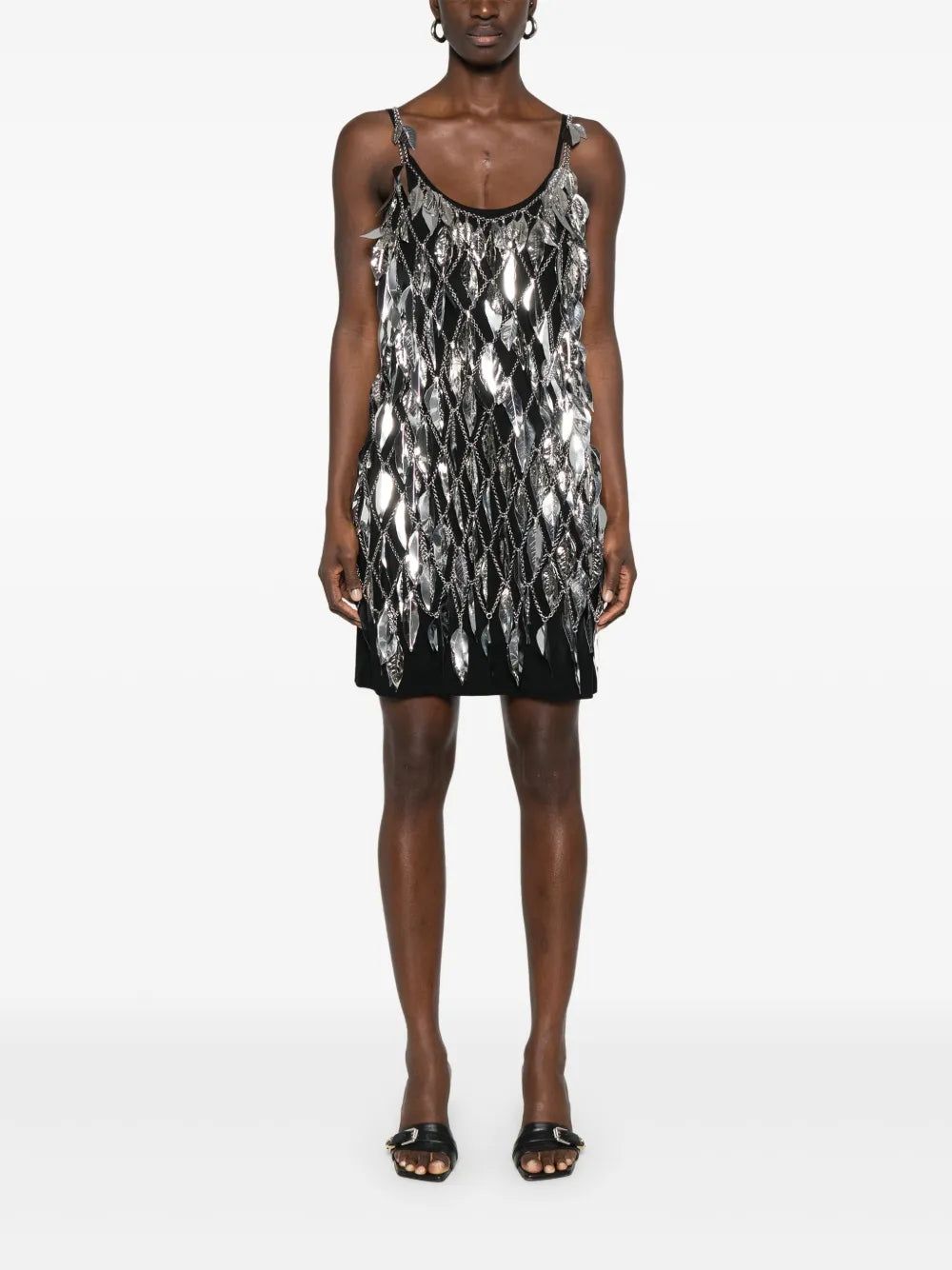 Metallic-Leaf Mini Dress