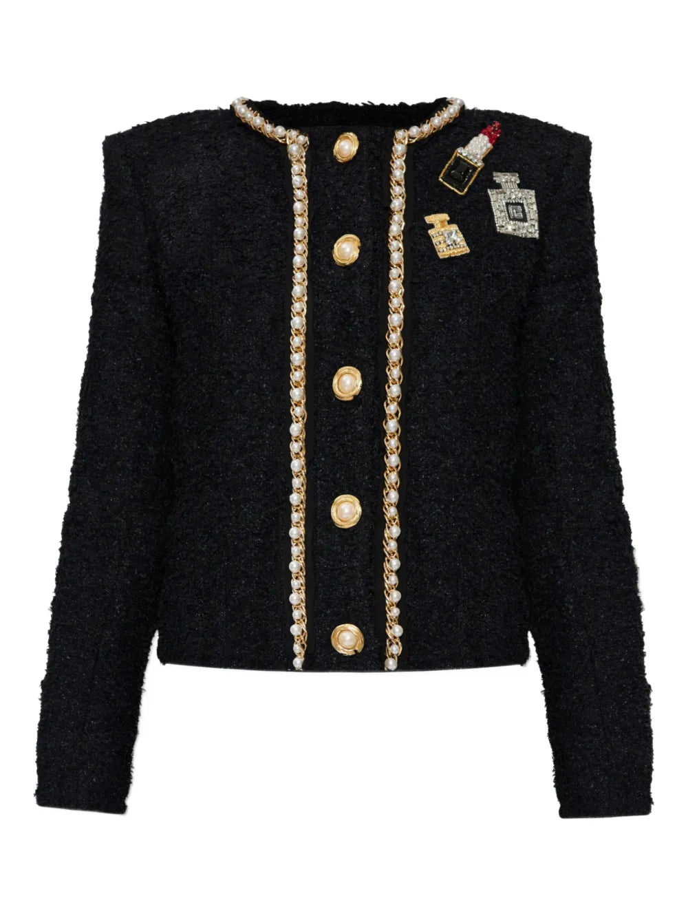 Patch-Detail Tweed Jacket