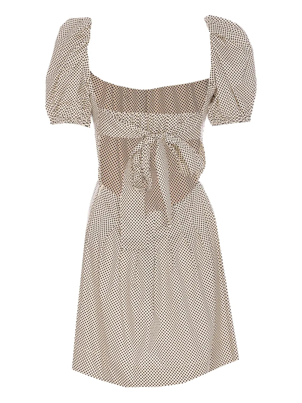 Puff-Sleeve Polka Dot Dress