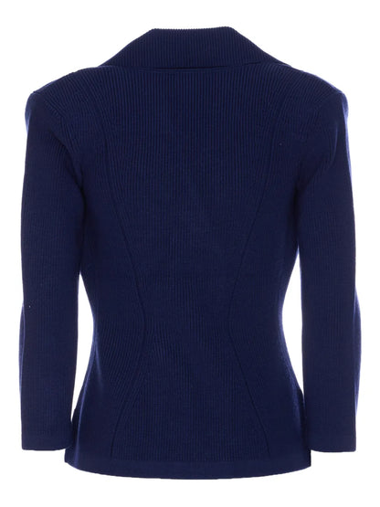 Ribbed Double-Breasted Blazer