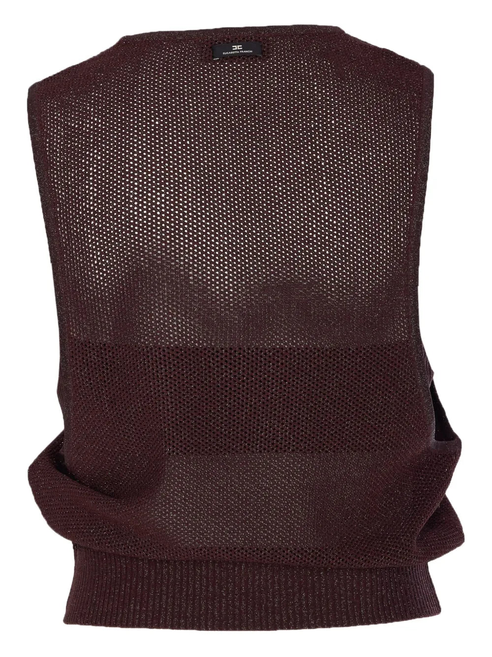 Mesh Sleeveless Top Draped Hem