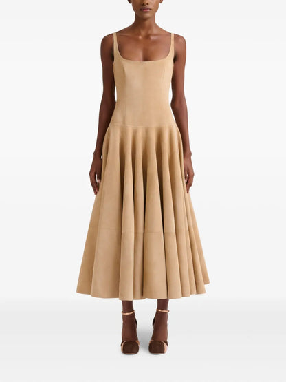 Sleeveless A-Line Midi Dress