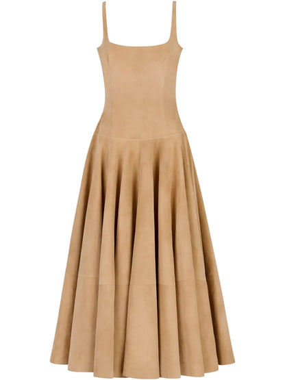 Sleeveless A-Line Midi Dress