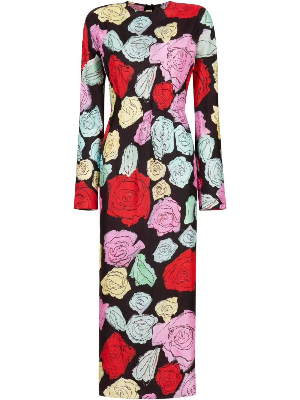Floral-Print Long-Sleeve Dress