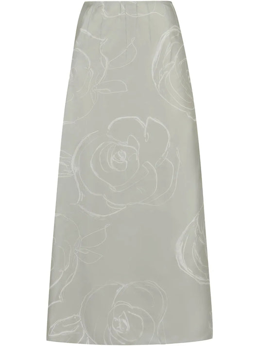 Floral-Print Midi Skirt