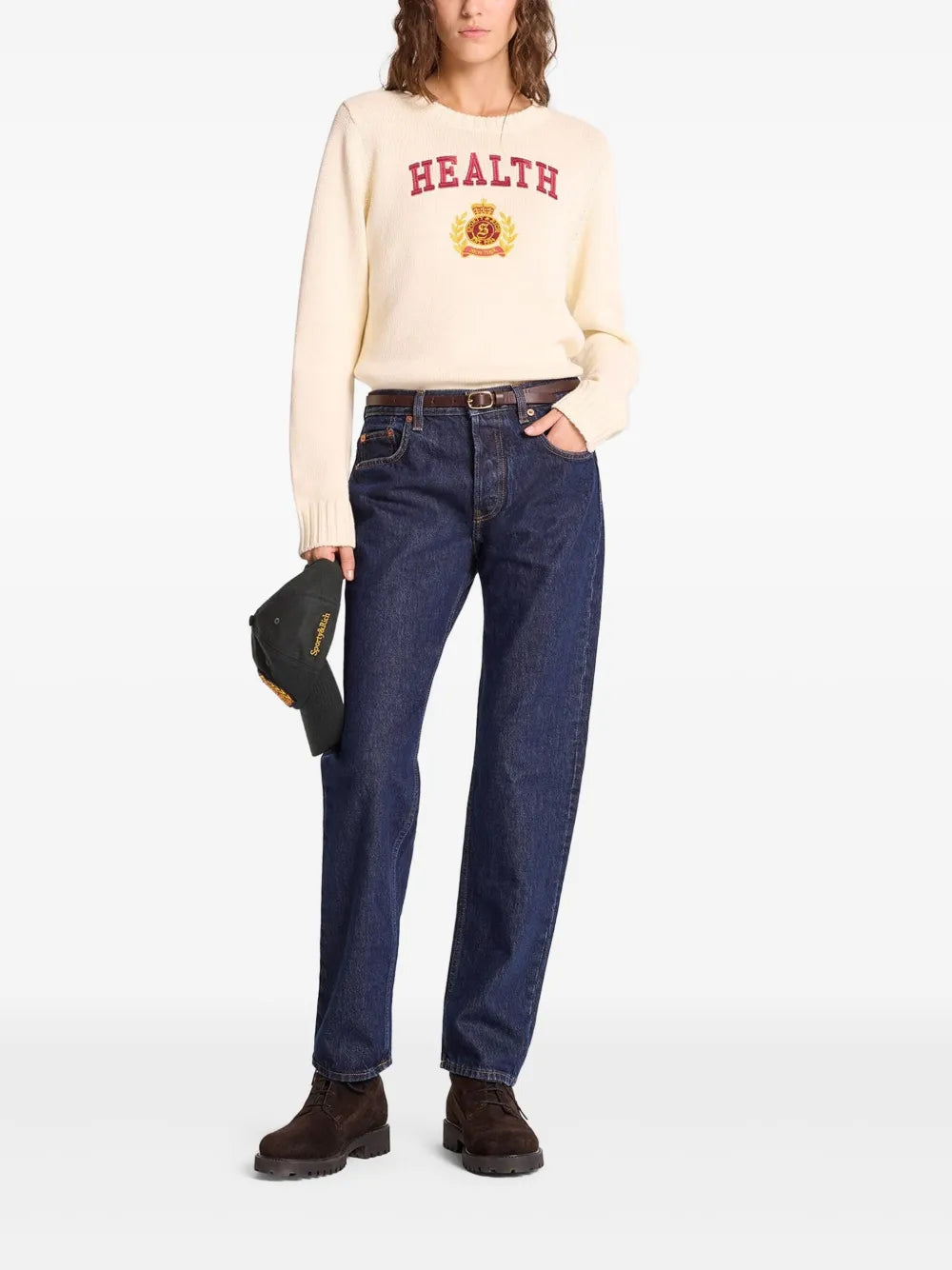 Slogan-Intarsia Jumper