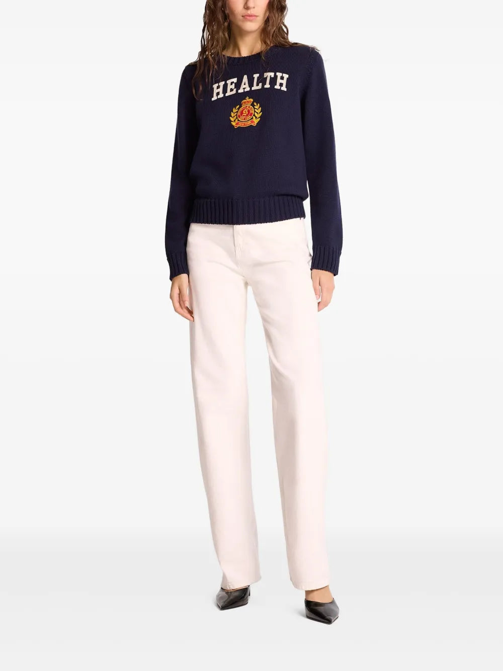 Slogan-Intarsia Jumper