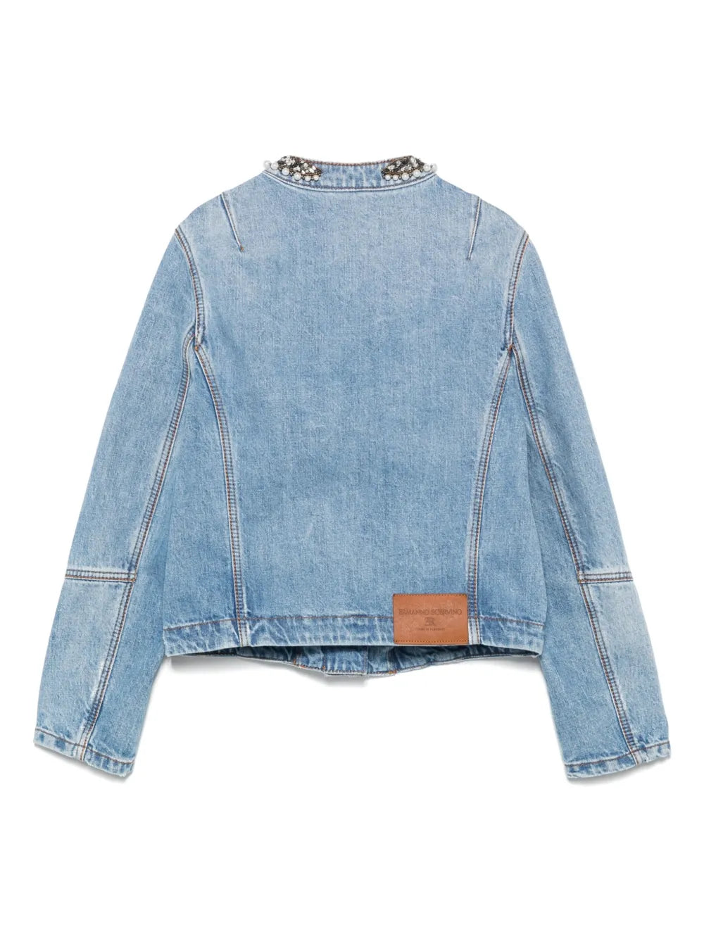 Crystal-Embellished Denim Jacket