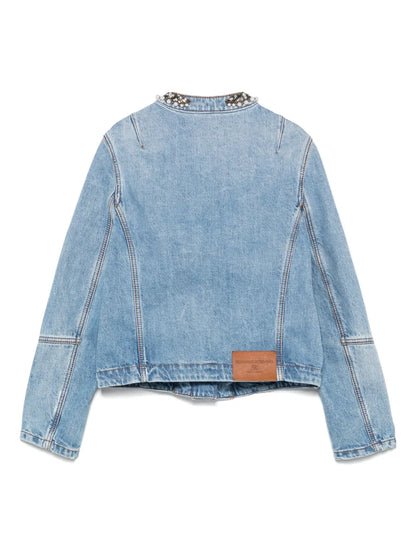 Crystal-Embellished Denim Jacket