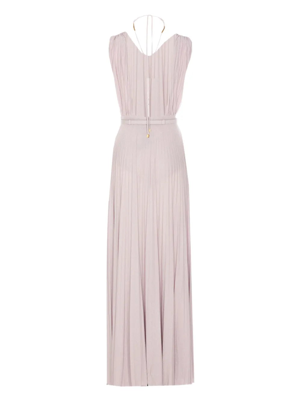 Pleated Maxi Dress With Halter Neckline