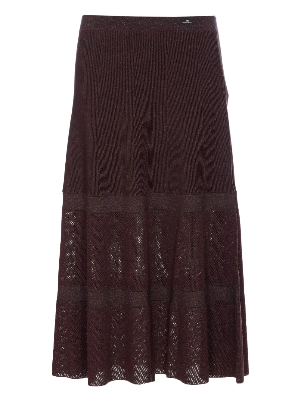 Knitted Tiered Midi Skirt