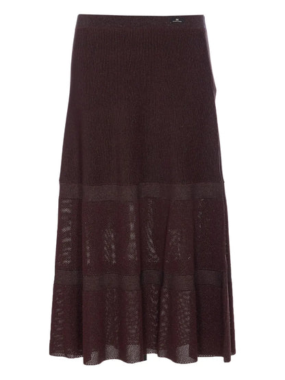 Knitted Tiered Midi Skirt