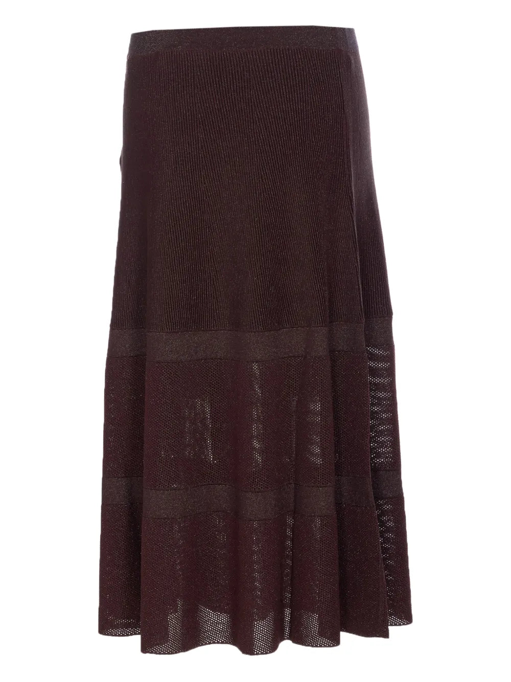 Knitted Tiered Midi Skirt