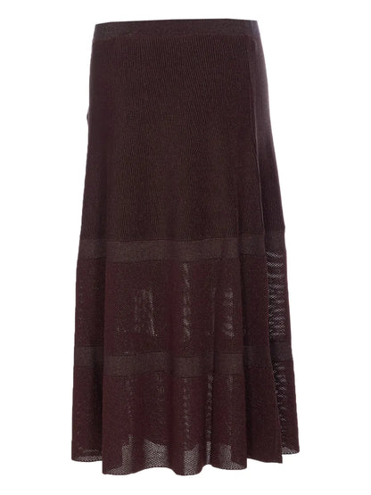 Knitted Tiered Midi Skirt