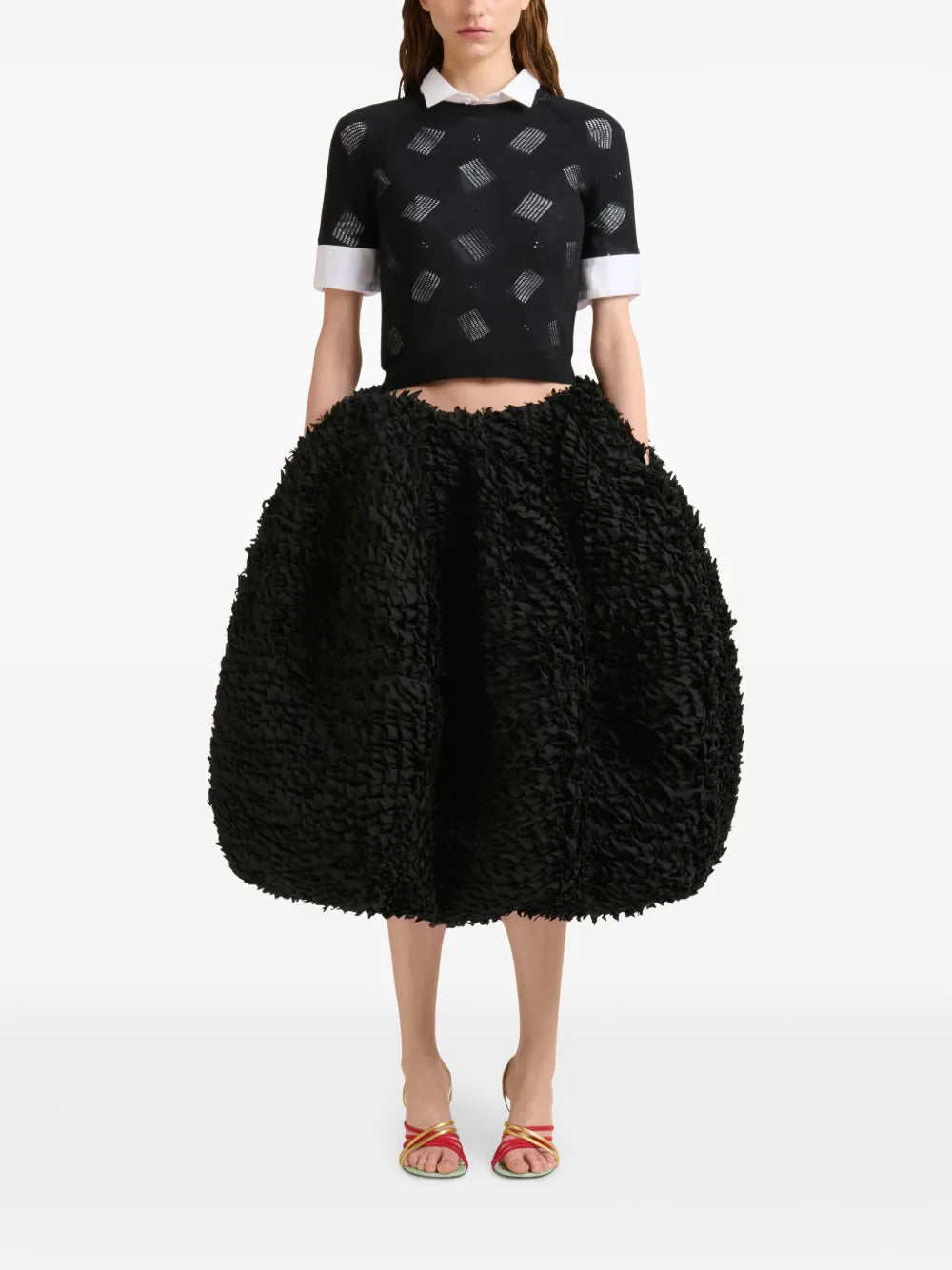 Voluminous Balloon Midi Skirt