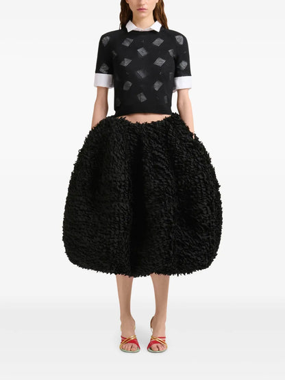 Voluminous Balloon Midi Skirt