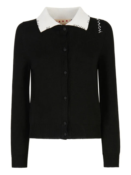 Logo-Embroidered Cotton Cardigan
