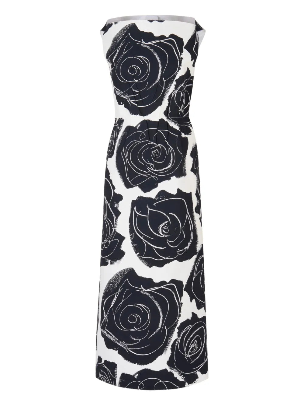 Rose-Print Midi Dress