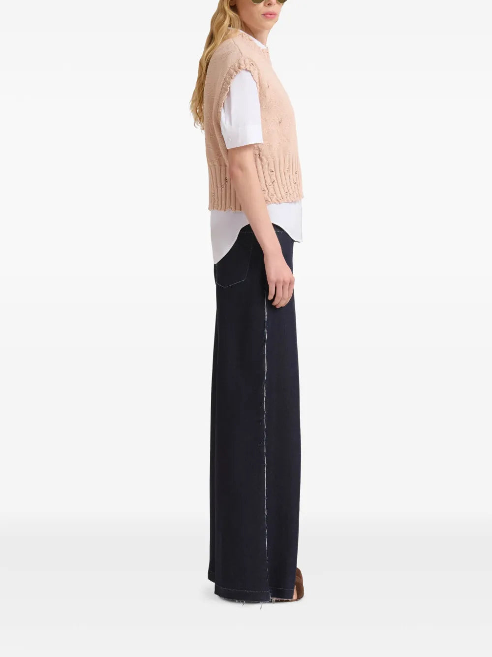 Textured-Knit Cropped Top