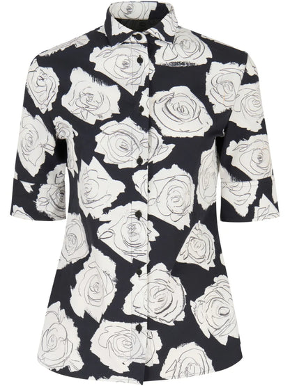 Floral-Print Button-Up Shirt
