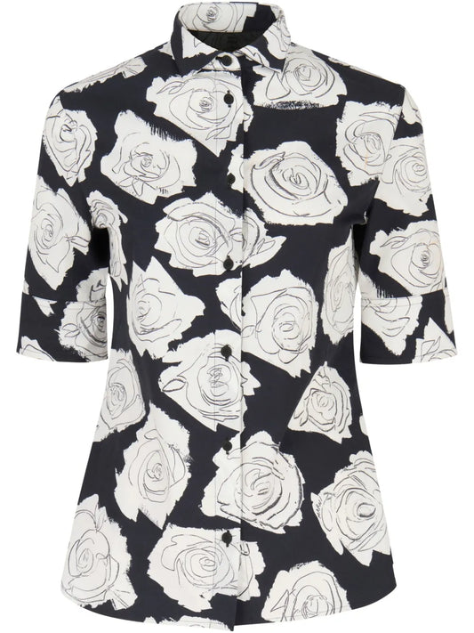 Floral-Print Button-Up Shirt