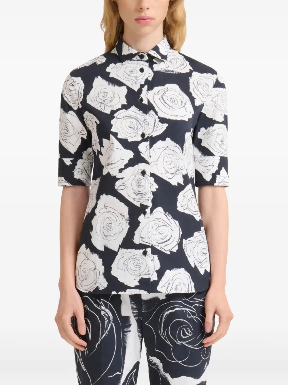 Floral-Print Button-Up Shirt