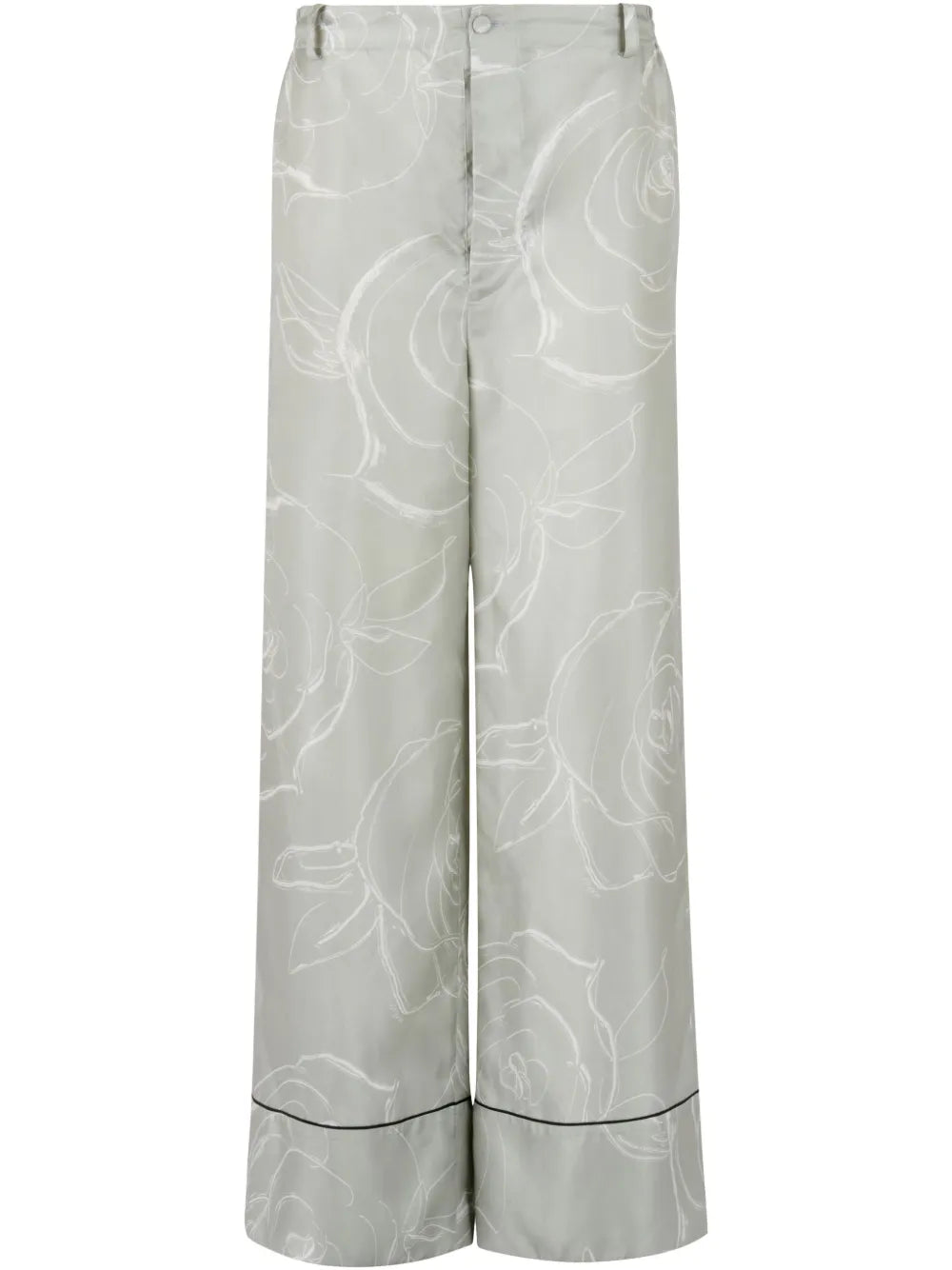 Rose-Print Palazzo Pants