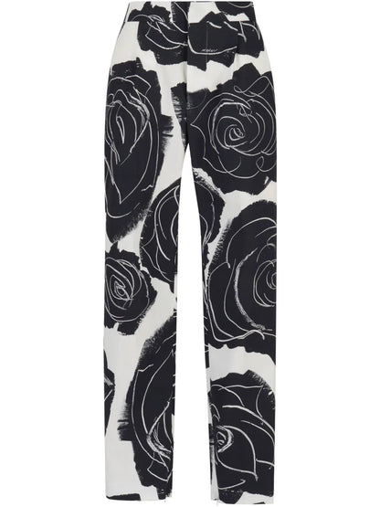 Rose-Print Trousers