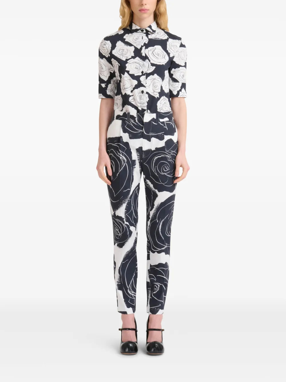 Rose-Print Trousers