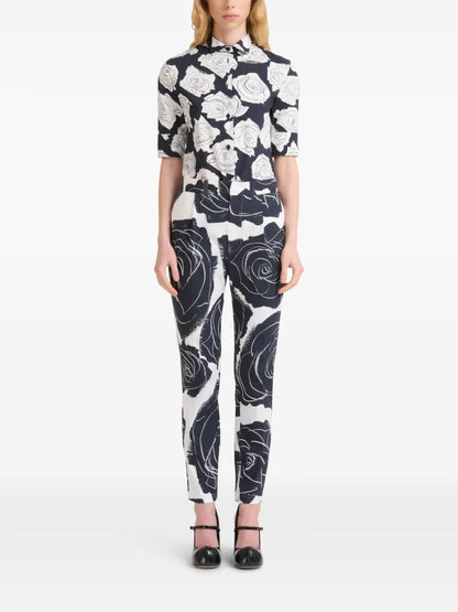 Rose-Print Trousers