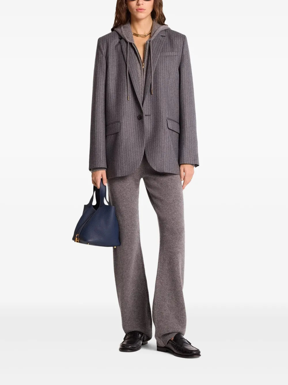Pinstriped Tailored Blazer