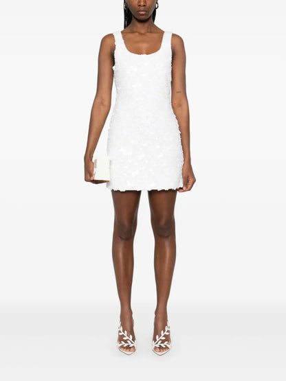 Floral-Sequin Scuba Mini Dress