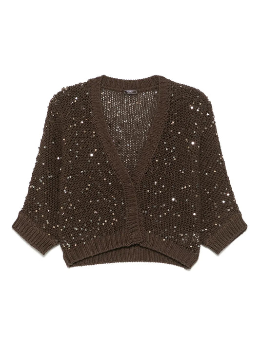 Sequin-Embellished Cotton Cardigan
