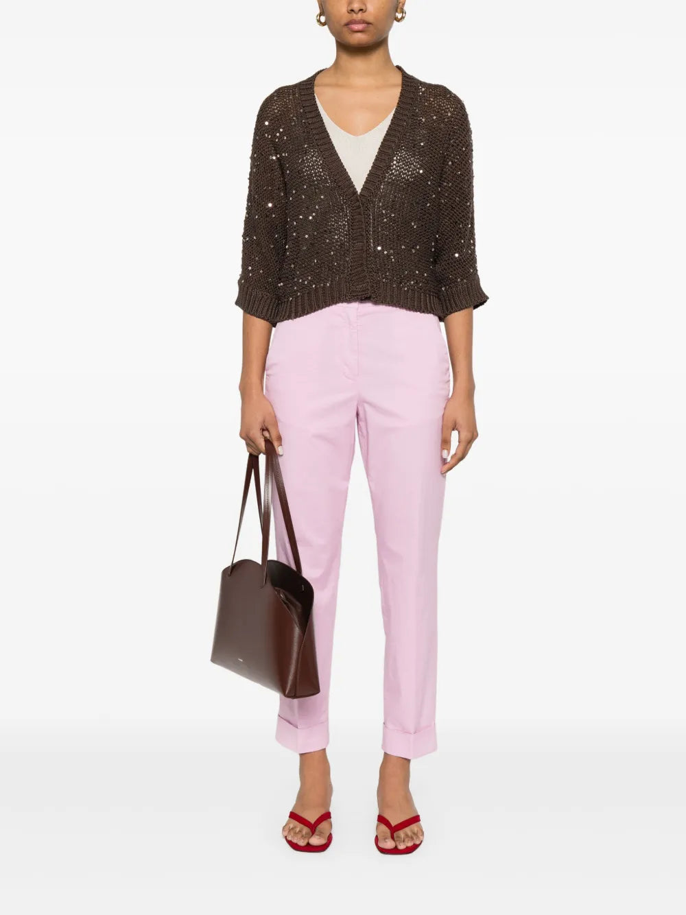 Sequin-Embellished Cotton Cardigan
