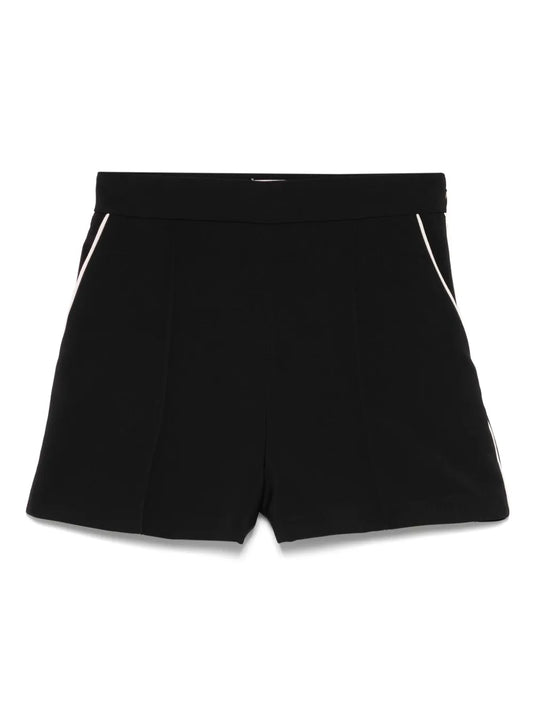 Piped-Trim Crepe Shorts
